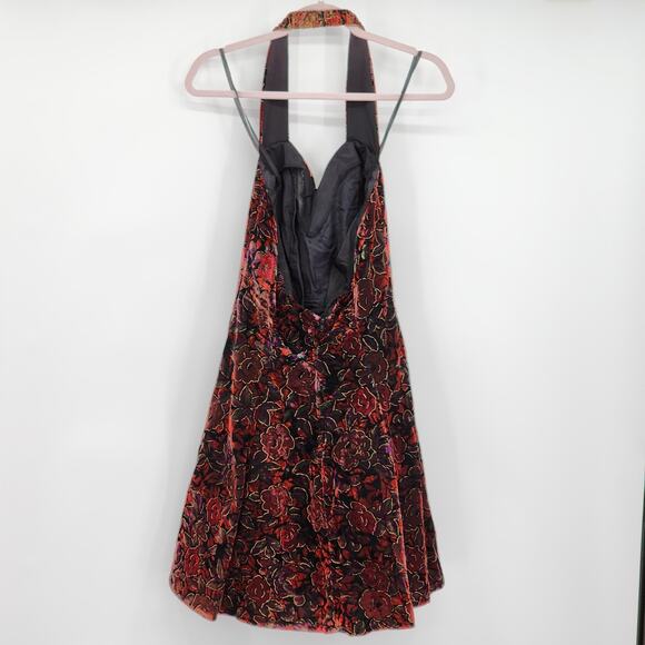 Vintage Rampage Y2K Floral Halter Mini Dress Size XS - Picture 2 of 5